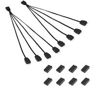 MEIRIYFA Cavo splitter ARGB da 5 V, 3 pin, 1 femmina a 4 porte maschio 3 pin indirizzabile RGB Splitter prolunga per strisce LED ARGB, ventilatori ARGB con cappuccio di protezione, confezione da 2
