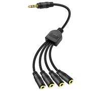 MEIRIYFA Cavo splitter da 3,5 mm da 1 a 4 vie, cavo audio da 30 cm, 1 spina a 4 prese, per cuffie, altoparlanti, smartphone, lettori MP3, laptop, tablet