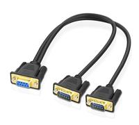 MEIRIYFA Cavo Splitter Seriale DB9 RS232 Y, Adattatore Splitter Filo Dritto DB9 9Pin 1 Buchse su 2 Connettori RS232 per PC-Modem, PDA - 50CM
