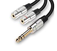 MEIRIYFA Cavo splitter Y da 6,35 mm 1/4" maschio a doppio 3,5 mm 1/8" femmina, adattatore da 6,35 mm a 3,5 mm per amplificatori, Home Theater, mixer, 53 cm