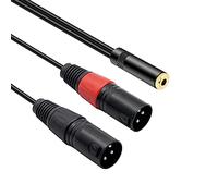 MEIRIYFA Cavo stereo da 1/8 femmina a doppio XLR maschio, cavo bilanciato da doppio XLR maschio a 3,5 mm femmina, cavo microfono a Y da 3,5 mm a 3 pin XLR - 0,3 m