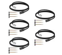 MEIRIYFA Cavo telefonico da RJ9 a 3,5 mm, 5 confezioni da 3,5 mm femmina a RJ9, adattatore convertitore cavo con 3 convertitori di diversi standard per computer auricolari, telefono (nero, 36 cm)