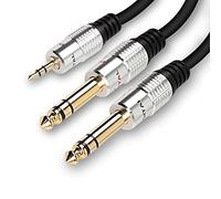 MEIRIYFA Cavo Y Stereo Da 3,5 mm a Doppio 6,35 mm TRS Da 1/8" Maschio a 1/4" Maschio per Telefono, Computer, 0,5 m