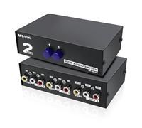 MEIRIYFA Commutatore AV RCA 2 in 1 Out, 2 porte AV RCA Switch 2 in 1 Composite Video L/R Audio Switcher Box per lettore DVD, console di gioco, TV Monitor Proiettore