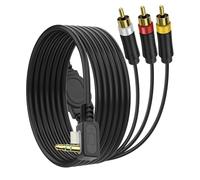 MEIRIYFA Compatibile con PSP AV Audio Video 3RCA Cavo adattatore per PSP 2000 3000 HDTV HD Componente Audio Video Cavo di ricambio (nero, 1,8 m)