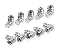 MEIRIYFA Connettore coassiale a 90 gradi, angolo retto tipo F RG6 maschio a femmina, adattatore coassiale per TV da parete, modem, piastra da parete, ricevitore satellitare (10 pezzi)