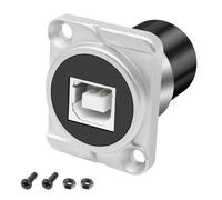 MEIRIYFA Connettore da USB B a pannello A, connettore di montaggio a D, USB 2.0, tipo B, presa a presa USB-A, convertitore adattatore per PC, laptop, scanner, colore argento