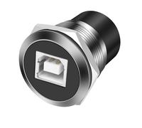 MEIRIYFA Connettore da USB B a pannello A, connettore di montaggio USB 2.0 tipo B femmina a presa USB-A, convertitore rotondo adattatore per PC portatile stampante scanner (argento)