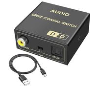 MEIRIYFA Convertitore audio coassiale digitale a analogico, bidirezionale digitale coassiale a SPDIF Toslink Fiber Optic Audio Signal Converter/Decoder con cavo di alimentazione micro USB per sistemi
