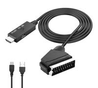 MEIRIYFA Convertitore SCART a HDMI Con Interruttore HD 720P/1080P - Adattatore Audio Video per Monitor HDTV, Proiettore, STB, VHS
