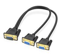 MEIRIYFA DB9 RS232 - Cavo splitter seriale Y, DB9 9 pin, 1 maschio a 2 prese RS232, adattatore seriale dritto, per modem PC, PDA, 50 cm