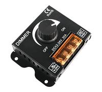 MEIRIYFA DC 12V-24V 30A LED Striscia Dimmer PWM Regolatore di Oscuramento con Interruttore ON/Off Manopola e Custodia in Alluminio per 5050 3528 LED Strip Lights Regolare Luminosità