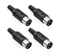 MEIRIYFA DIN 6-Pin Connettore Maschio Spina, 4 Pack Adattatore Audio MIDI Cavo Con Presa Terminali di Saldatura per Mixer, Batteria Elettronica, Tastiera