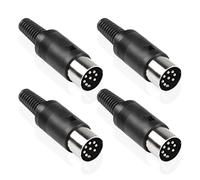 MEIRIYFA DIN 8-Pin Connettore Maschio Spina, 4 Pack Spina Cavo MIDI Adattatore Audio Presa Terminali di Saldatura per Mixer, Batteria Elettronica, Tastiera MIDI