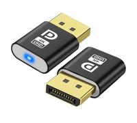 MEIRIYFA Display Port Headless Ghost Display Emulator 4K DisplayPort Dummy Plug EDID Emulator Virtual Display Adattatore per Crypto Mining, Remote Server, Desktop virtuali (2PCS)