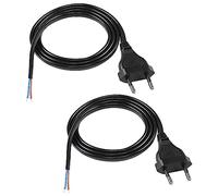 MEIRIYFA EU cavo elettrico europeo a 2 pin, Euro Standard D01 Sostituire il cavo di alimentazione della spina con coda nuda stagnata per console di gioco, lettore Blu-Ray, ricevitore (Nero, 1M)