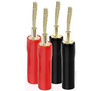 MEIRIYFA Flex Pin Banana Spine Connettore, intrecciato 2MM Banana Spina Pin Placcato Oro Audio per Amplificatore Speaker Cavi Sistemi sonori (4 PCS)