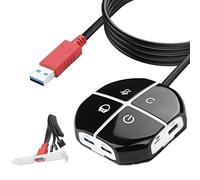 Meiriyfa Interruttore di alimentazione esterno per computer desktop, 3 porte USB, on/reset, porta microfono audio, alimentazione tipo C, per casa e ufficio