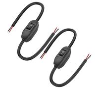 MEIRIYFA Interruttore per cavi in linea, 12 V-24 V, interruttore on/off con prewire su entrambe le estremità, interruttore in linea On/Off con fili fai da te per lampada, strisce LED, 2 pezzi, 35 cm