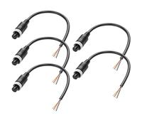 MEIRIYFA M12 4 pin Aviation Connector Sensor Cable M12 A Code 4 Pin to Pigtail Bare Wire Open End - Cavo di alimentazione impermeabile - 22 cm, 5 pezzi (presa a 4 pin)