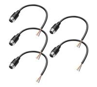 MEIRIYFA M12 4 pin Aviation Connector Sensor Cable M12 A Code 4 Pin to Pigtail Bare Wire Open End Impermeabile Sensore Cavo di alimentazione - 22 cm, 5 Pack (spina a 4 pin)