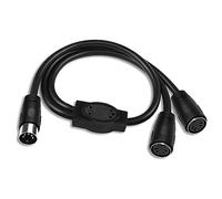 MEIRIYFA MIDI DIN 5-Pin Splitter Y cavo adattatore, Din 5Pin maschio a doppio 2 femmina adattatore MIDI cavo di estensione per tastiera MIDI, pianoforte elettrico, chitarra MIDI - 0.5M