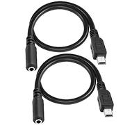 MEIRIYFA Mini USB Maschio a 3.5mm Cavo Audio Mic, 5 Pin Mini USB a 3.5mm Femmina TRRS 4-Pole Jack Adattatore Cavo per Cuffia Microfono Attivo Clip -33cm (2 Pack)