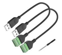 MEIRIYFA Morsetti a vite USB 2.0, cavo senza saldatura, da USB 2.0 a 5 pin, per trasferimento dati - 30 cm, 2 pezzi (connettore USB 2.0)
