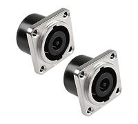 MEIRIYFA NL8MPR Speakon Panel Mount Socket Connettore 8 poli audio femmina Speakon Square Jack D-tipo argento placcato Twist Lock adattatore per NL8FC, NL8FX, NLT8X (2PCS)