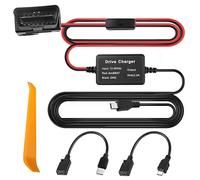 MEIRIYFA OBD OBD2 Cavo di Alimentazione per Fotocamera Dash Mini USB/Mirco USB/Tipo C 16Pin OBDII Step Down Hardwire Kit Caricatore 12V 24V a 5V 2A Con Interruttore Button Convertitore