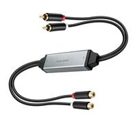MEIRIYFA RCA Ground Loop Noise Isolator - Amplificatore stereo RCA a 2 canali, filtro del rumore, eliminatore di rumore, riduttore per audio auto, sistema stereo domestico, suono ad alta fedeltà, plug
