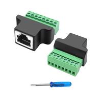 MEIRIYFA RJ45, morsetto a vite, adattatore RJ45, 8P8C, femmina a 8 pin, morsetto a vite senza saldo, rete Ethernet, spina per digitale DVR, CCTV, Cat5, Cat6, Cat7 (2 pezzi)