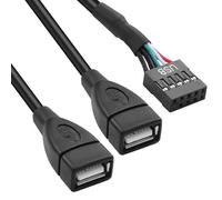 MEIRIYFA Scheda madre 9 pin 10 pin a doppia USB 2.0 femmina cavo adattatore header 9 pin USB femmina a doppia USB 2.0 tipo A femmina prolunga cavo splitter (16 cm)