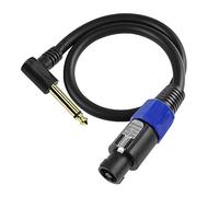 MEIRIYFA Speakon a 1/4 cavo altoparlante mono, angolo retto 6,35 mm (1/4") TS maschio spina a Speakon maschio cavo audio Speakon con blocco a torsione - 0,5M