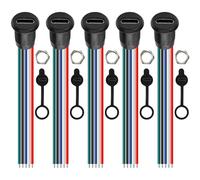 MEIRIYFA Tipo C femmina Chassis 5 pin, cavo USB tipo C impermeabile Pigtail cavo di alimentazione tipo C a 5 pin Bare Wire Open End maschio per fai da te (5 pezzi, 16 cm)