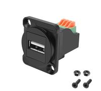 MEIRIYFA USB 2.0 tipo D Panel Mount Terminal connettore senza saldatura, USB 2.0 tipo A femmina a 4 pin Crimp Quick Connect Adapter Converter per trasferimento dati e ricarica