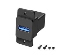 MEIRIYFA USB 3.0 Rectangular Panel Mount Coupler, USB A femmina a femmina Pass Through Adapter Socket Connector Prolunga di tensione per trasferimento dati e ricarica (5 Gbps, nero)