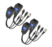 MEIRIYFA Video Balun, 2 paia di connettori passivi video Power Balun Audio Connector 1080P BNC a RJ45, ricetrasmettitore Cat5/6 con presa DC, connettore RCA maschio per sistema di sicurezza CCTV