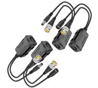 MEIRIYFA Video Balun passivo con collegamento alimentazione e dati RJ45 BNC Twisted Pair 8 MP HD BNC Video Power Balun Trasmettitore CCTV (2 paia)