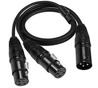 MEIRIYFA XLR Splitter Cable 3Pin Bilanciato Y - 1 Femmina a 2 Maschio Microfono Adattatore Audio - 0.8M