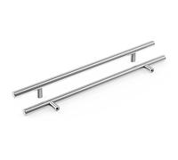 Meisax 10 maniglie per mobili, 256 mm, distanza tra i fori, in acciaio inox, colore argento, per mobili da cucina, cassetti