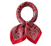 MEISEE Sciarpa quadrata piccola in 100% seta di gelso, 53,3 x 53,3 cm, sciarpa da collo traspirante leggera da donna in confezione regalo, A-10 Fiori Rossi, Small