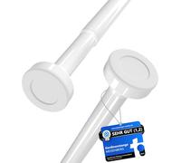 MEISENBERG 2 pezzi Bastone Tenda Doccia Estensibile 90-160 cm, Ø25mm, Bianco - Bastoni per Tende a Pressione, Asta Telescopica, Regolabile, Montaggio senza fori per Finestre, Bagno, Armadio, Balcone