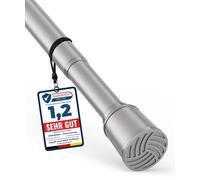 MEISENBERG Asta Tenda Doccia 320-370cm, Grigio, Ø 25 mm, Bastone Estensibile a Pressione per Tendaggi, Bagni e Balcone