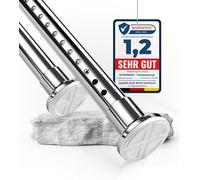 MEISENBERG Aste a Pressione per Tende 160-210cm, Argento, Ø 32 mm, Asta per Tenda Doccia Estensibile per Finestre, Divisori per Ambienti e Cucina