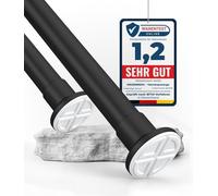MEISENBERG Aste a Pressione per Tende 360-410cm, Nero Opaco, Ø 32 mm, Asta per Tenda Doccia Estensibile per Finestre, Divisori per Ambienti e Cucina