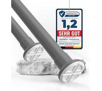 MEISENBERG Bacchette Tende a Pressione 160-210cm, Grigio, Ø 32 mm, Bastone per Tenda Estensibile per Finestre, Doccia, Terrazza e Parete Divisoria