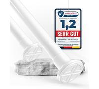 MEISENBERG Bastone Estensibile a Pressione 160-210cm, Bianco, Ø 32 mm, Aste per Tende Senza Forare per Tendaggi, Doccia, Aperture Delle Porte e Armadio