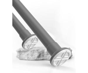 MEISENBERG Bastone per Tenda a Pressione 260-310cm, Grigio, Ø 32 mm, Aste per Tende Senza Forare per Finestre, Doccia, Terrazza e Parete Divisoria