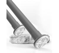 MEISENBERG Bastone per Tende a Pressione 210-260cm, Grigio, Ø 32 mm, Asta Tenda Doccia Estensibile per Tendaggi, Bagni e Balcone